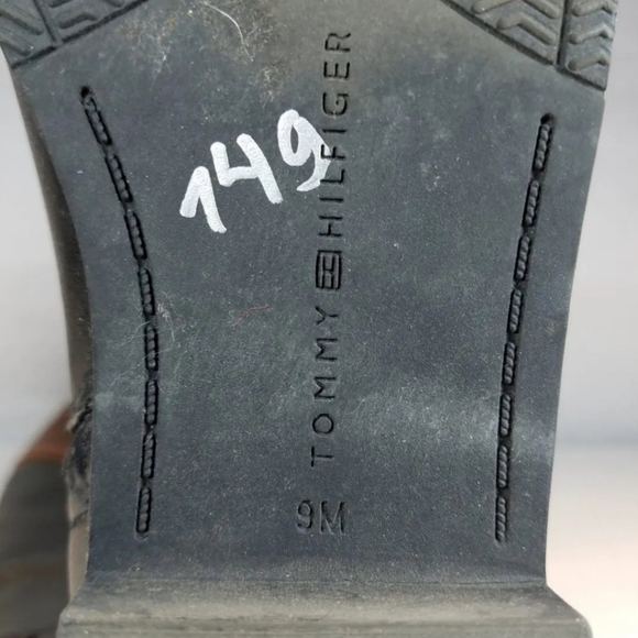 Tommy Hilfiger Women's Drea2 Black Brown Side Zip Knee High Riding Boots Size 9M - Picture 5 of 7